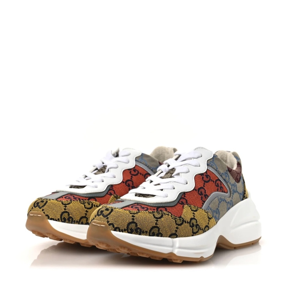 Gucci Red and Yellow Patterned Sneakers